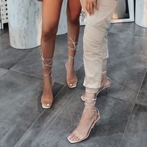 zara clear strap heels